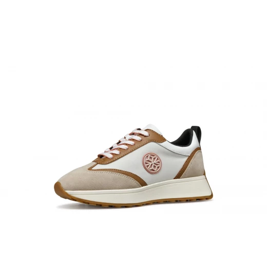 حذاء آمابل النسائي العصري باللون الرمادي الفاتح، مقاس 38، يتميز بجزء علوي من جلد الغزال والنايلون لإطلالات عصرية ورياضية معززة، تصميم مريح وقابل للتنفس - جيوكس - Image 3