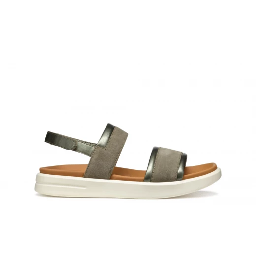 XAN2S Woman's Suede Sandal in Sage: Breathable Comfort for Everyday Wear. Features Pearlescent Accents. Size 41. D55PAA.022NF.CF33X - Geox - Image 11