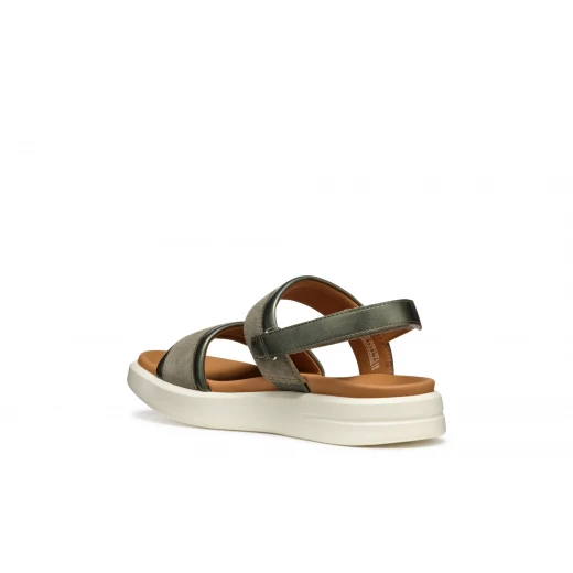 XAN2S Woman's Suede Sandal in Sage: Breathable Comfort for Everyday Wear. Features Pearlescent Accents. Size 41. D55PAA.022NF.CF33X - Geox - Image 8