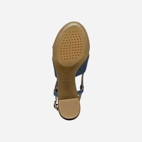 صنادل جيوكس أوريلي 50 نسائية جلد سويدي كحلي قابلة للتنفس كعب منخفض مقاس 39 - جيوكس - Image 10