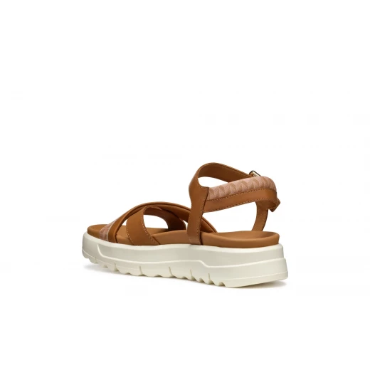 Xand 2.1S Woman's Lightweight Platform Sandal in Camel, Size 38, Perfect for City Wear, Comfortable and Breathable Design, Made from Leather and Printed Leather Effect Material - Geox - Image 7