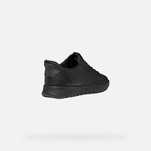 Flextride Plus Woman Urban Sneakers Black Leather 36 Featuring Fast In Technology Easy Slip On Design Comfortable Elasticated Inserts for Daily Wear Stylish Modern Appearance - Geox - Image 4