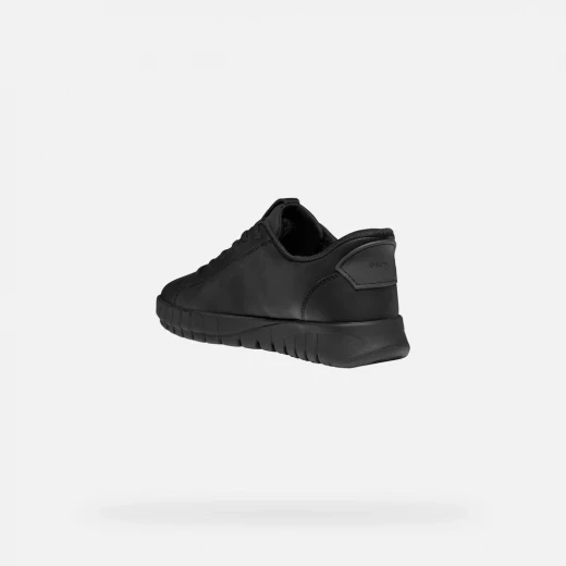 Flextride Plus Woman Urban Sneakers Black Leather 36 Featuring Fast In Technology Easy Slip On Design Comfortable Elasticated Inserts for Daily Wear Stylish Modern Appearance - Geox - Image 5