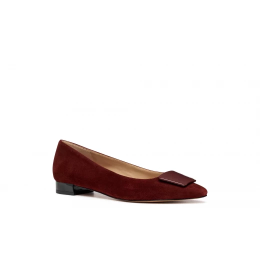 Geox GISELDA15 Women's Ballet Flats in Brick Red Suede with Patent Detailing Size 38 for Stylish Everyday Wear, Perfect for Office or Leisure. Features Urban Allure. - Geox - Image 3