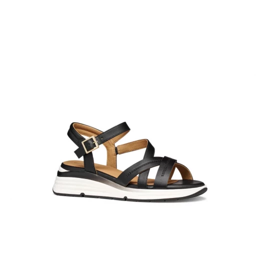 Elowynne Women's Sandals Black Lightweight Breathable Design Pearl Effect Nubuck Leather Effect Upper Size 40 EU Comfortable City Wear D650JA.000BC.C9999 - Geox - Image 4