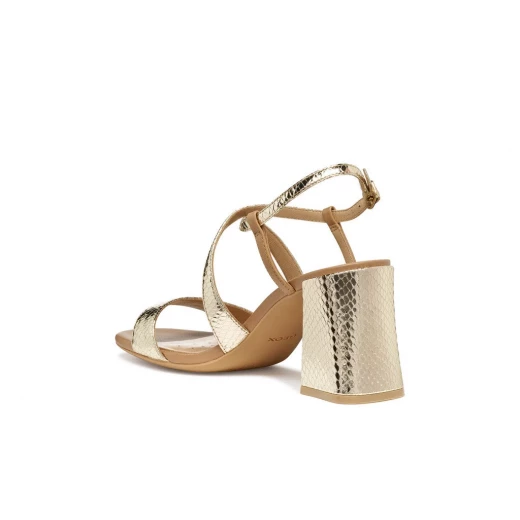 Eraklia 80 T01 Women's Sandals Gold Metallic Leather High Heel 38 Comfortable Stylish Design Perfect for City Outfits Office or Evening Wear - Geox - Image 5