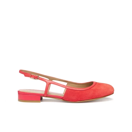 حذاء باليرينا نسائي من فيرنيليسا بي، حذاء سلاينغ باك، جلد سويدي مرجاني، مقاس 41 حذاء باليرينا نسائي من فيرنيليسا بي، حذاء سلاينغ باك، جلد سويدي مرجاني، مقاس 41