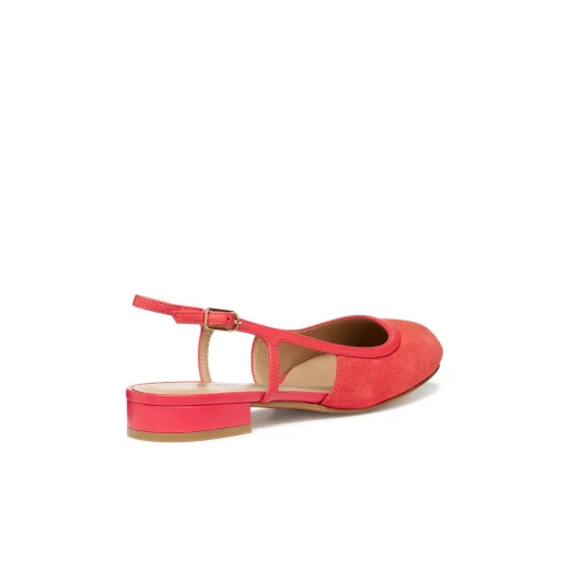 VIRNILISA B Women's Slingback Ballerina Flats Coral Suede 38 - Geox - Image 4