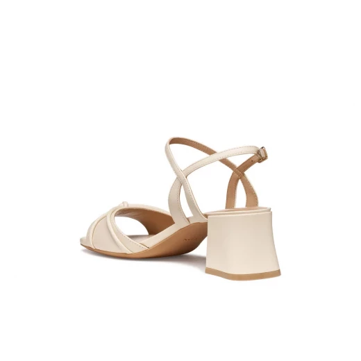 صندل إيراكليا 50 تي 01 للنساء باللون البردي، كعب متوسط مريح، جلد نابا ناعم، مقاس 41 - Image 5