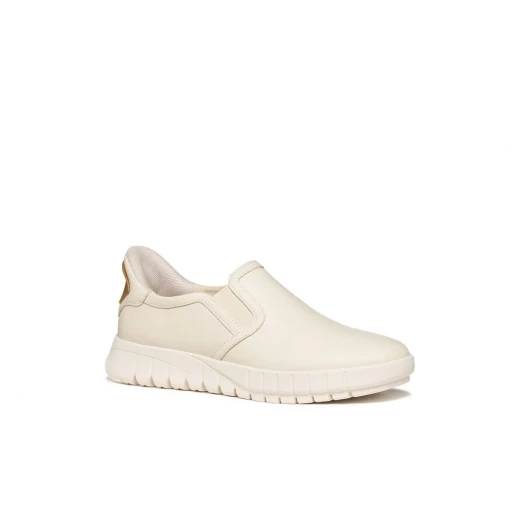 Geox Flextride Plus Woman Slip On Trainer Papyrus Size 41, Easy On/Off Design, Coated Leather Upper, Flexible Sole for All Day Comfort, Laceless Style - Geox - Image 3