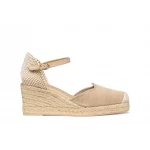 Gelsa Low Women's Espadrille Sandals Taupe Suede Ankle Strap 36 - Geox