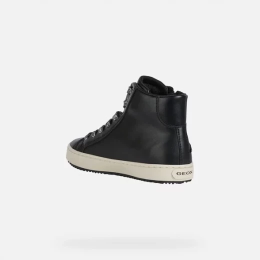 Geox Kalispera Girl Sneakers Black Leather Effect 37 Breathable Urban Design - Geox - Image 5