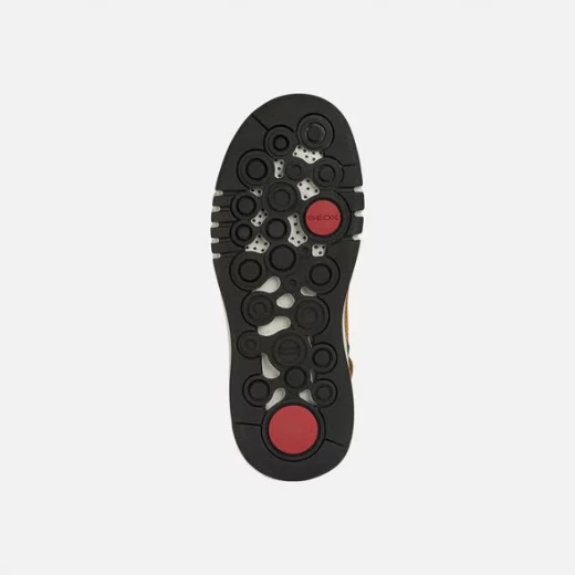 Geox Aeranter Boy's Brown Ankle Boots Size 36 Waterproof Leather with Dark Red Fabric Detailing. Innovative Design for Active Kids. Fast Delivery and Easy Exchange at Geox Stores - Geox - Image 3