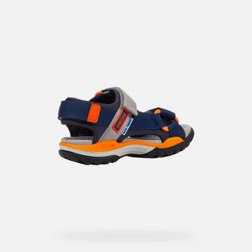 Geox Borealis Boy's Navy Sandals: Breathable Mesh Design for Summer Adventures. Features Easy Slip On and Adjustable Fit. Perfect for City and Nature Hunts. Size 37. - Geox - Image 5