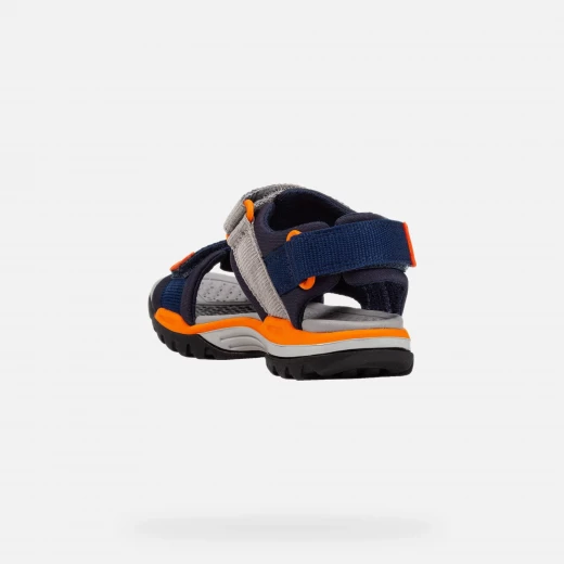 Geox Borealis Boy's Navy Sandals: Breathable Mesh Design for Summer Adventures. Features Easy Slip On and Adjustable Fit. Perfect for City and Nature Hunts. Size 37. - Geox - Image 6