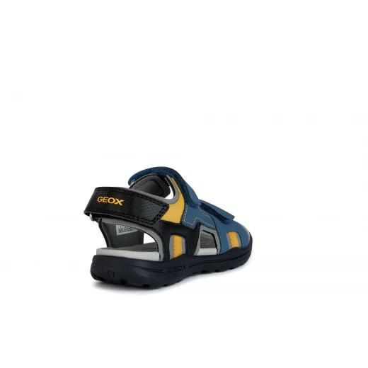 Geox Vaniett Boy's Sandals Blue Lycra and Printed Leather Effect for Boys Size 35 Comfortable Easy Slip On Design Perfect for Summer Fast Delivery Easy Exchange - Vaniett - Image 4