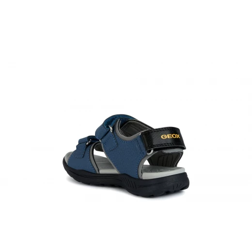 Geox Vaniett Boy's Sandals Blue Lycra and Printed Leather Effect for Boys Size 35 Comfortable Easy Slip On Design Perfect for Summer Fast Delivery Easy Exchange - Vaniett - Image 5