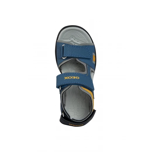 Geox Vaniett Boy's Sandals Blue Lycra and Printed Leather Effect for Boys Size 35 Comfortable Easy Slip On Design Perfect for Summer Fast Delivery Easy Exchange - Vaniett - Image 6