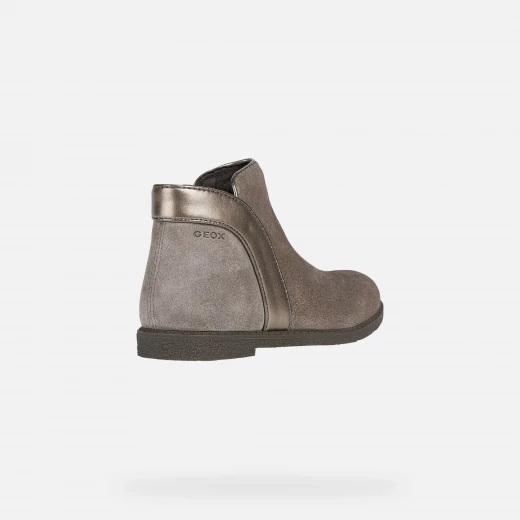 Geox Shawntle Girl Ankle Boots Grey Suede Glitter Details Size 33 - Geox - Image 4