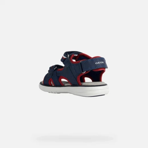 Geox Maratea Boy's Sandals Navy Blue Open Toe Lightweight Sporty Design 34 Summer Footwear for Outdoor Adventures with Adjustable Triple Riptape Fastening and Easy Entry - Geox - Image 4