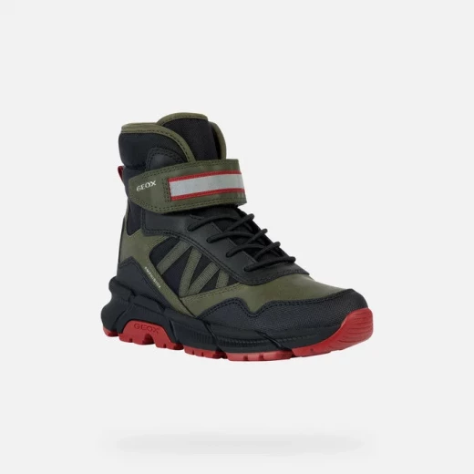 Geox Flexyper Plus ABX Boy Military Winter Boots Size 30 Waterproof Ankle Boots for Boys with Lightweight Flexible Rubber Sole and Reflective Detail for Outdoor Adventures - Geox - Image 3