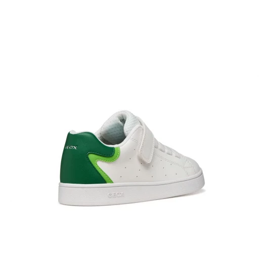 Geox Eclyper Boy Sneakers White 32 Leather Effect Tennis Court Style Low Cut Sport Shoes for Boys Everyday Comfort and Style - Geox - Image 5