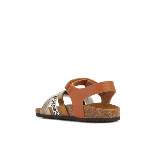 Geox Adriel Girl Sandals Cognac 38 Breathable Leather Effect Summer Shoes - Geox - Image 4