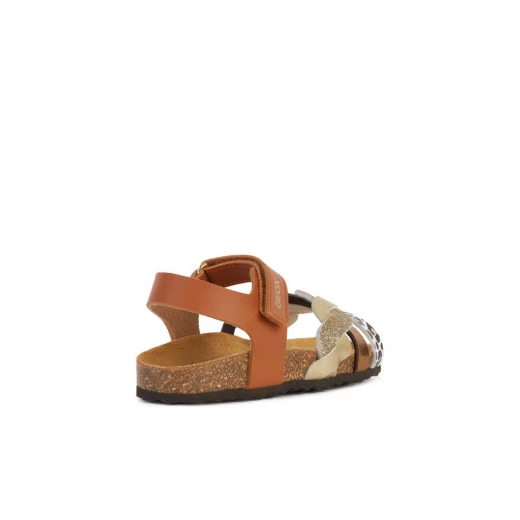 Geox Adriel Girl Sandals Cognac 38 Breathable Leather Effect Summer Shoes - Geox - Image 5