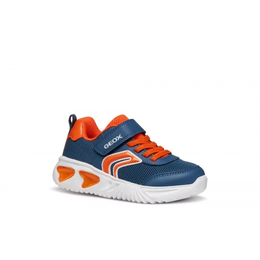 حذاء رياضي Geox Assister Boy's تنفسي منخفض القطع للأولاد مع أضواء 37 / أفيكو: شبكة خفيفة الوزن وتأثير جلد مطبوع على الأحذية ذات نمط الجري للأولاد النشطين. تصميم عصري. - أفيديو - Image 3