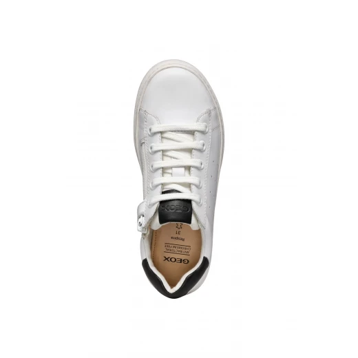 NASHIK BOY Low Cut Sneakers White Crafted with Nappa Leather and Canvas for Boys, Minimalist Contemporary Design, Ideal for Everyday Wear, Available in Size 30 - Geox - Image 10