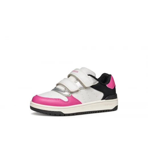 Washiba Girl Low Cut Basketball Sneakers White Color 37 Double Riptape Closure Breathable Comfortable Leather Effect Material Girls Athleisurewear Style J45HXB.000BC.C0563 - Image 4