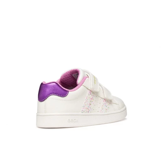 Geox Eclyper Girl Sneakers White Glitter Leather Effect Shoes for Girls Size 37 Stylish Shiny Design Perfect for Leisure Activities J45LRA.054EW.C0653 - Image 5