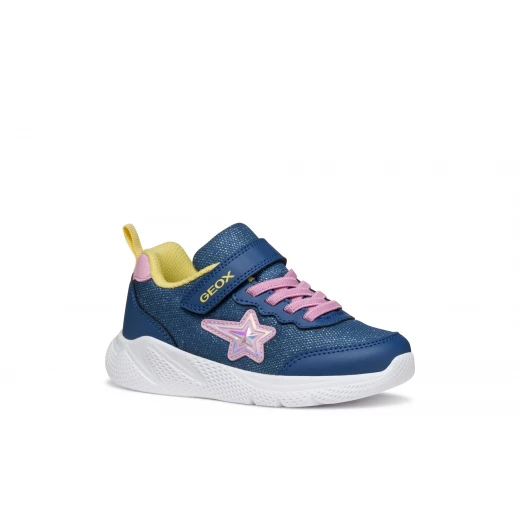 Geox Sprintye Girl Sneakers AVIO: Lightweight Breathable LowCut Sporty Shoes for Girls, Shiny Fabric, Leather Effect, Size 36 - Avio - Image 3