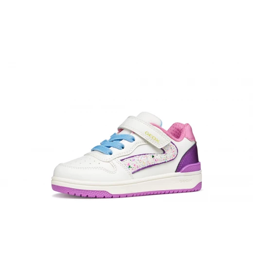 Geox Washiba Girl Sneakers White Nubuck Effect Leather Comfort Support Size 38 Casual Sporty Design - Geox - Image 4