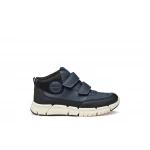 Geox Flexyper Boy Ankle Boots Navy Blue 32, Waxed Leather Nubuck - Geox