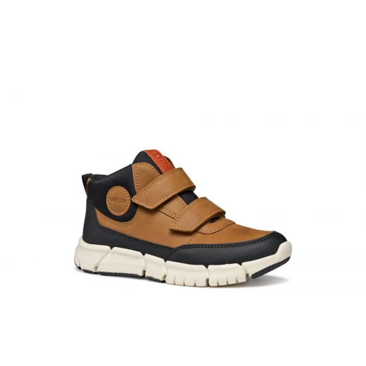 Geox Flexyper Boy Ankle Boots Light Brown 32 Stylish and Comfortable Waxed Leather and Nubuck Design Boys' Everyday Footwear with Modern Appeal - Image 3