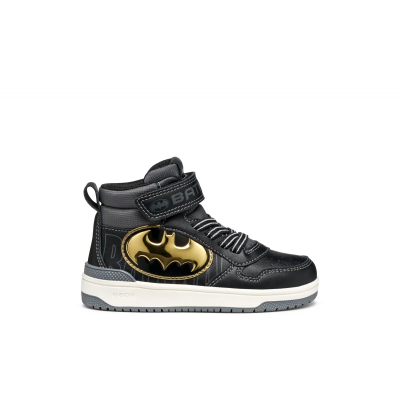 Geox Washiba Boy Sneakers Black Size 35 Casual Sporty Design Inspired by Batman Fabric and Leather Effect Material Stylish Complement for Boys Everyday Looks - Geox