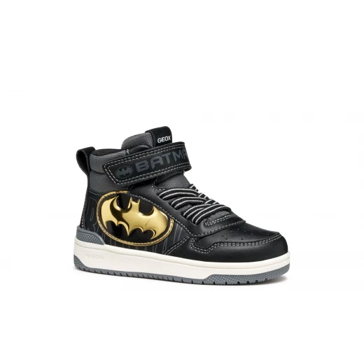 Geox Washiba Boy Sneakers Black Size 35 Casual Sporty Design Inspired by Batman Fabric and Leather Effect Material Stylish Complement for Boys Everyday Looks - Geox - Image 3