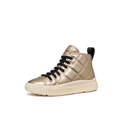 Laquinny Girl Sneakers Platinum Quilted Leather Effect Casual Shoes Size 37 - Geox - Image 4