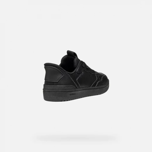 WASHIBA Fast In Boy's Black Sneakers with Easy Foot Entry System, Crafted from Leather Effect and Lycra for Comfort, Size 35 for Everyday Activities - Geox - Image 4
