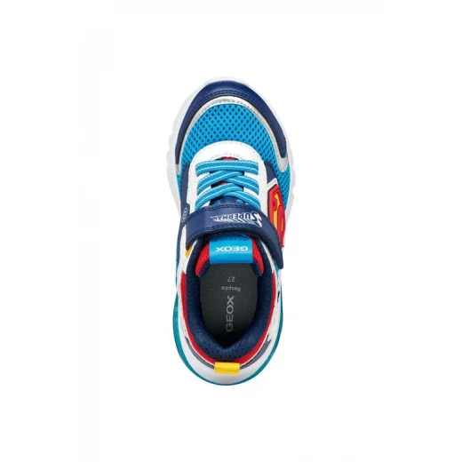 Geox Ciberdron Boy Sneakers Blue Mesh Leather Effect Superman Design Size 32 - Geox - Image 9