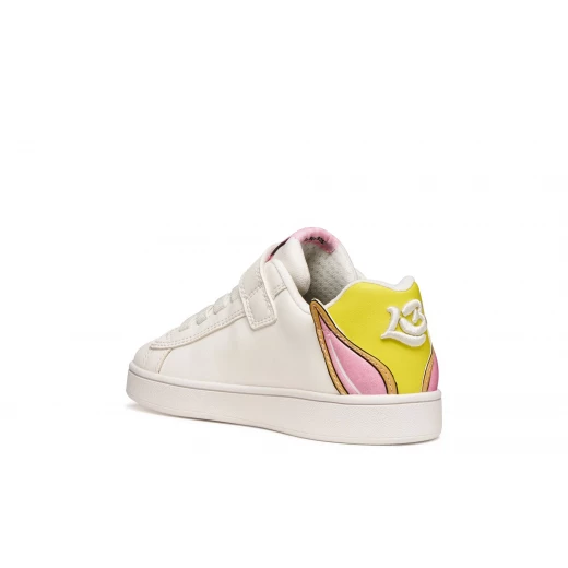 Geox Eclyper Girl Sneakers White Looney Tunes Patches Size 34 Fabric Leather Effect Playtime Leisure J65LRH.05411.C0592 Children's Shoes - Geox - Image 5