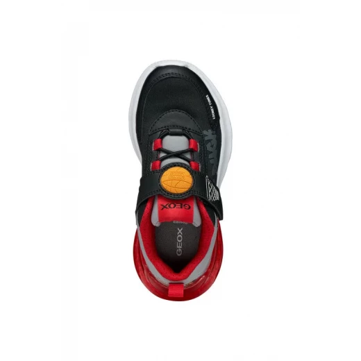 Geox Activart Illuminus Boy Sneakers Featuring Looney Tunes Graphics, Fabric and Printed Leather Effect Material, TPR Detailing. Size 35, Black Color. - Geox - Image 7