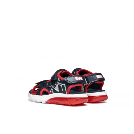 Geox Ciberdron Boy's Navy Sandals with Mesh and Embossed Leather Effect, Featuring Spiderman Patches and Lights, Size 29 for Active Kids - Geox - Image 7