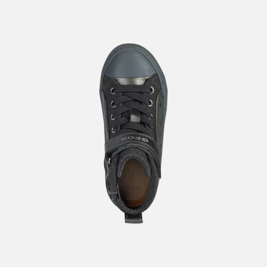 Geox Kalispera Girl Sneakers Grey Suede-Like Upper Printed Stars Size 38 - Geox - Image 5