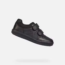 Geox Arzach Boy's Sneakers Black Leather Effect School Shoes Size 30