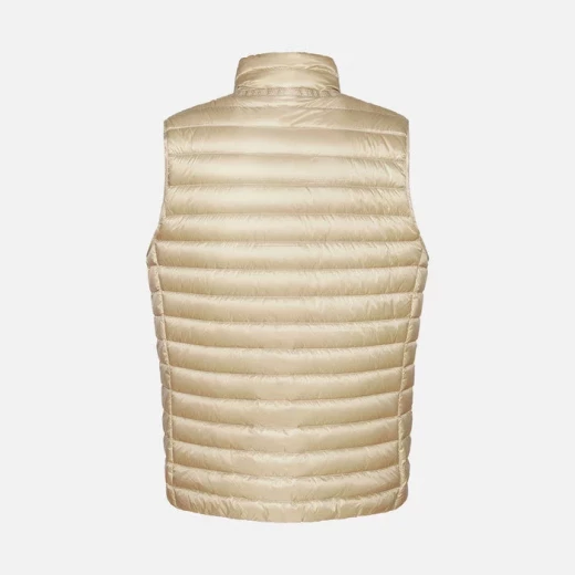GEOX Warrens Man Sleeveless Puffer Vest Ultralight Beige 20-Denier Nylon Water-Repellent Windproof Travel Jacket Size 48/Skin - Geox - Image 4