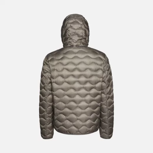 Geox Ascanio Man Olive Green Cropped Hooded Puffer Jacket Windproof Water Repellent 56 Autumn Winter Travel Essential Comfortable Men's Outerwear - Geox - Image 6