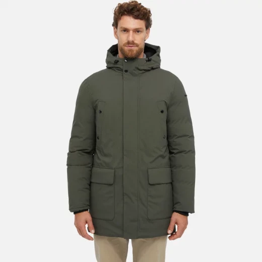 Geox Spherica Man Olive Green Parka Jacket Water Resistant Windproof - Geox - Image 4