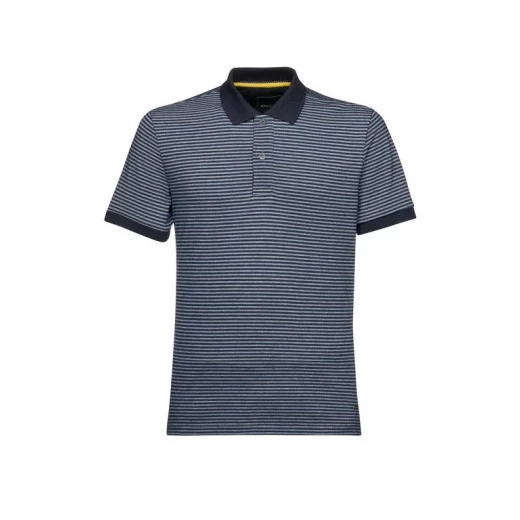 POLO MAN Blue Oxford Cotton Short Sleeve Polo Shirt for Men with All Over Print Design in Size Large, Breathable and Comfortable, Stylish City Edge, SKU M5510N.T3250.F4148 - Geox - Image 6